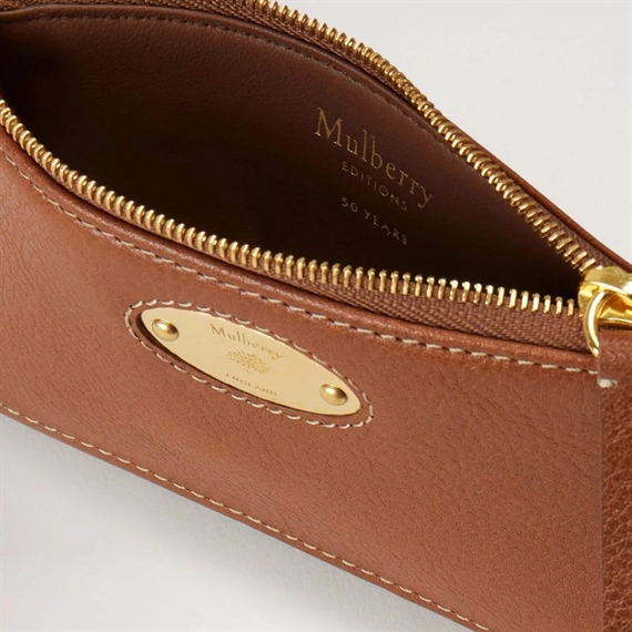 Mulberry Plaque Small Zip Coin Pouch Oak Legacy NVT